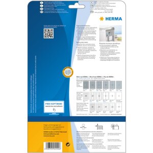 Štítky Herma SPECIAL, strieborné, A4, 63,5 x 29,6 mm, extrémne silná priľnavosť, odolné voči poveternostným vplyvom, odolné proti roztrhnutiu