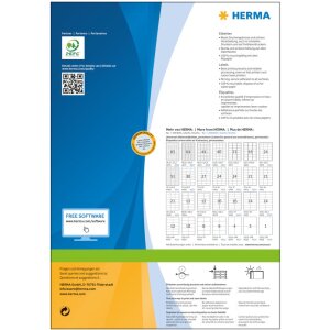 Adresné štítky Herma PREMIUM PREMIUM, A5, 148 x 105 mm, biele, permanentné lepidlo
