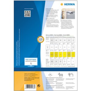 Fóliové štítky Herma SPECIAL odolné voči poveternostným vplyvom, A4, 45,7 x 21,2 mm, biele, extrémne silná priľnavosť, roztiahnuteľné