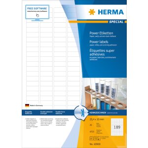 Štítky Herma SPECIAL Power A4, 25,4 x 10...