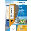 Herma HOME Odnímateľné štítky na zakladače A4, 192 x 61 mm, biele, nepriehľadné, na široké zakladače (krátke)
