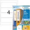 Herma HOME Odnímateľné štítky na zakladače A4, 192 x 61 mm, biele, nepriehľadné, na široké zakladače (krátke)