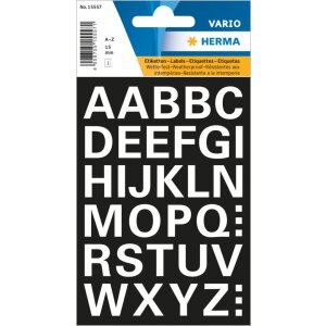 Herma písmená 15 mm A-Z biela fólia...