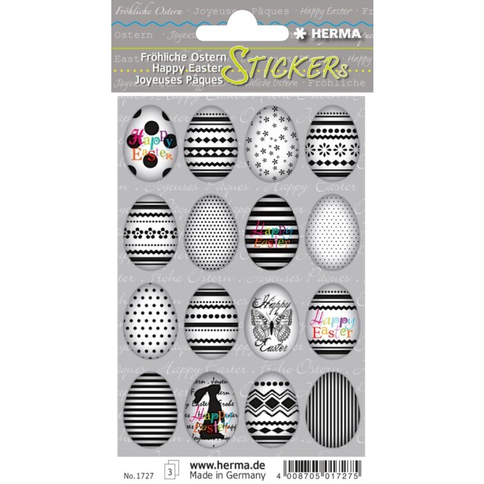 Herma DECOR Nálepka Happy Easter Egg Set Black White