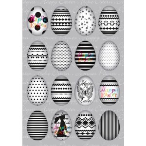 Herma DECOR Nálepka Happy Easter Egg Set Black White
