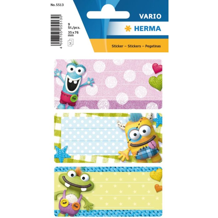 Školské štítky Herma VARIO Little Monsters