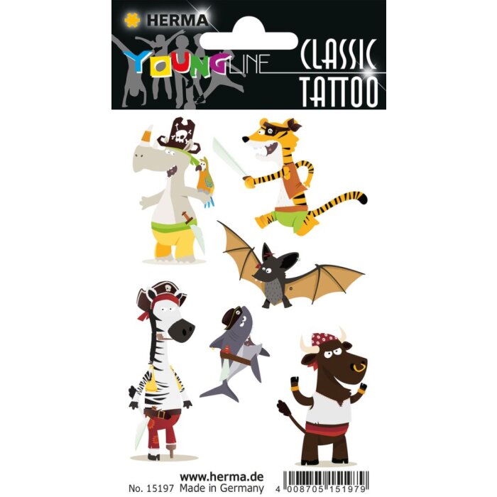 Herma FASHIONLine CLASSIC Tetovacie farby Pirate Animals