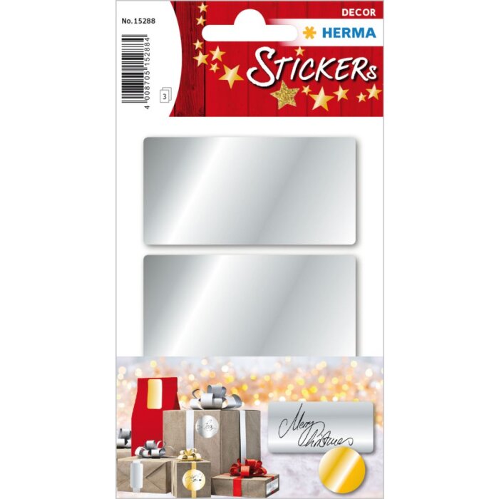 Herma DECOR strieborné etikety 34 x 67 mm 9 ks.