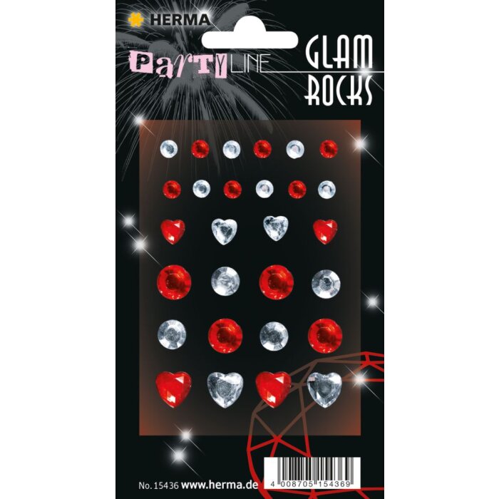 Herma FASHIONLine Glam Rocks Diamonds Red & Silver