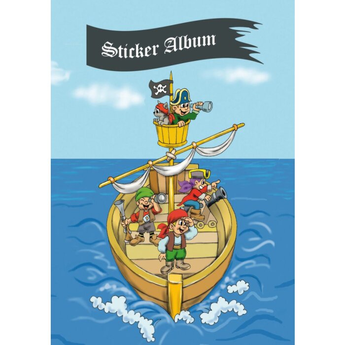 Herma samolepkový album pre deti, A5, "Pirátske dobrodružstvá" (16 strán, prázdny)