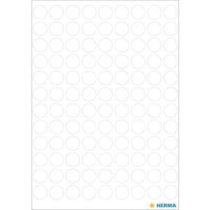 Viacúčelové etikety biele Ø 8 mm okrúhly papier matný 540 ks.