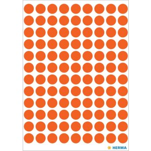 Viacúčelové etikety červené Ø 8 mm okrúhly papier matný 540 ks.
