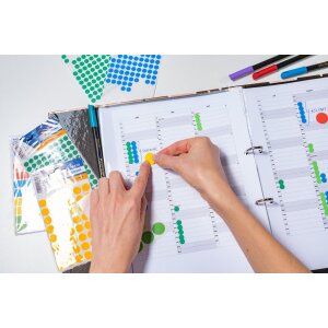 Viacúčelové etikety červené Ø 8 mm okrúhly papier matný 540 ks.