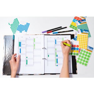 Viacúčelové etikety červené Ø 8 mm okrúhly papier matný 540 ks.
