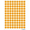 Viacúčelové etikety oranžové Ø 8 mm okrúhly papier matný 540 ks.