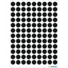 Viacúčelové etikety čierne Ø 8 mm okrúhly papier matný 540 ks.