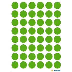 Viacúčelové etikety zelené Ø 12 mm okrúhly papier matný 240 ks.