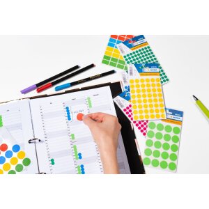 Viacúčelové etikety modré Ø 12 mm okrúhly papier matný 240 ks.