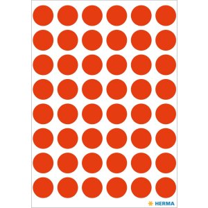 Viacúčelové etikety červené Ø 12 mm okrúhly papier matný 240 ks.