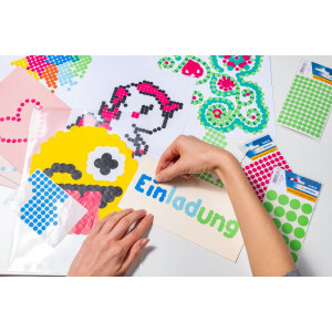 Viacúčelové etikety červené Ø 12 mm okrúhly papier matný 240 ks.