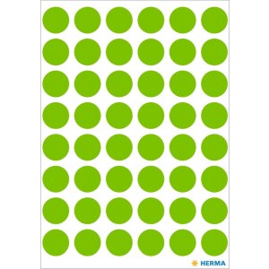 Viacúčelové etikety zelené Ø 12 mm okrúhly papier matný 240 ks.