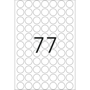 Viacúčelové etikety biele Ø 13 mm okrúhly papier matný 2464 ks.