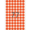 Viacúčelové etikety červené Ø 13 mm okrúhly papier matný 2464 ks.