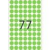 Viacúčelové etikety zelené Ø 13 mm okrúhly papier matný 2464 ks.
