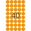 Viacúčelové etikety svetlooranžové Ø 19 mm okrúhly matný papier 960 ks.