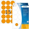 Viacúčelové etikety svetlooranžové Ø 32 mm okrúhly matný papier 360 ks.
