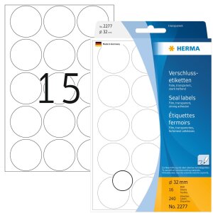 Uzatváracie etikety priehľadné Ø 32...
