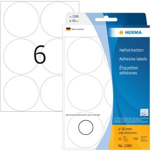 Viacúčelové etikety biele Ø 50 mm...