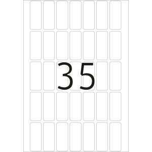 Viacúčelové etikety biele 12x30 mm papier matný 1120 ks.