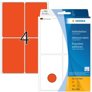 Viacúčelové etikety červené 52x82 mm...