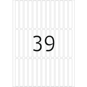 Viacúčelové etikety biele 6x50 mm papier matný 1248 ks.
