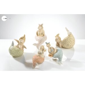 20KO1465 Mascagni dekoratívna figúrka morská panna oranžová 12,3x20,5x18 cm