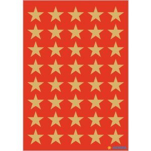 DECOR STARS 5-ramenné, ZLATÉ Ø 13 mm