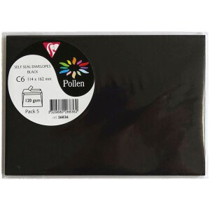 Clairefontaine Peľové obálky C6 5 kusov rôznych farieb 120g/m²