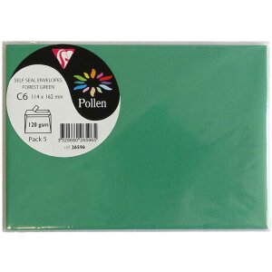 Clairefontaine Peľové obálky C6 5 kusov rôznych farieb 120g/m²