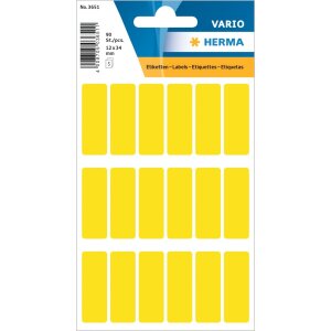 Viacúčelové etikety žlté 12x34 mm...