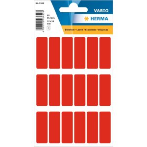 Viacúčelové etikety červené 12x34 mm...