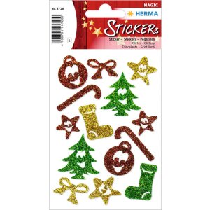 HERMA GLITTERY Vianočné symboly nálepka 1 list