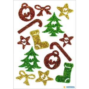 HERMA GLITTERY Vianočné symboly nálepka 1 list