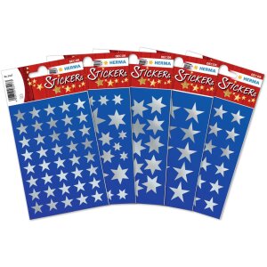 Herma Vianočné samolepky hviezdy strieborná Ø 21 mm