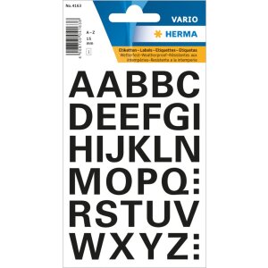 VARIO LETTERS A-Z, ČIERNE 15 mm