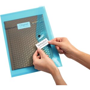 Bezpečnostné etikety biele 45,7x21,2 mm extrémne silná lepiaca fólia matná 1200 ks.