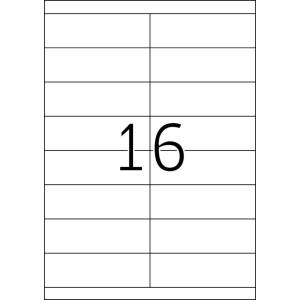 Štítky Premium A4, biely papier 105x33,8 mm matný 1600 ks.