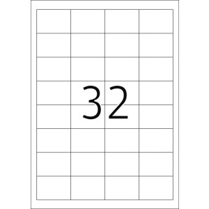 Štítky Premium A4, biely papier 63,5x72 mm matný 1200 ks.