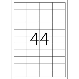 Štítky Premium A4, biely 48,3x25,4 mm matný papier 4400 ks.