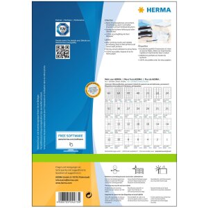 Štítky Premium A4, biely 52,5x21,2 mm matný papier 5600 ks.